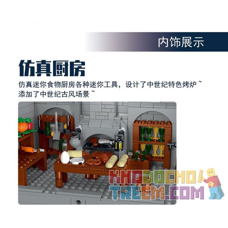 MorkModel 033010 Mork Model 033010 non  LÂU ĐÀI KHỔNG LỒ THỜI TRUNG CỔ bộ đồ chơi xếp lắp ráp ghép mô hình Medieval Castle Chiến Tranh Trung Cổ 8603 khối