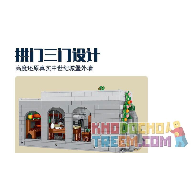 MorkModel 033010 Mork Model 033010 non  LÂU ĐÀI KHỔNG LỒ THỜI TRUNG CỔ bộ đồ chơi xếp lắp ráp ghép mô hình Medieval Castle Chiến Tranh Trung Cổ 8603 khối