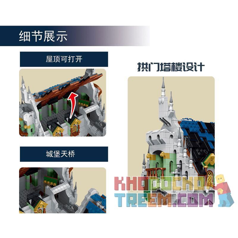 MorkModel 033010 Mork Model 033010 non  LÂU ĐÀI KHỔNG LỒ THỜI TRUNG CỔ bộ đồ chơi xếp lắp ráp ghép mô hình Medieval Castle Chiến Tranh Trung Cổ 8603 khối