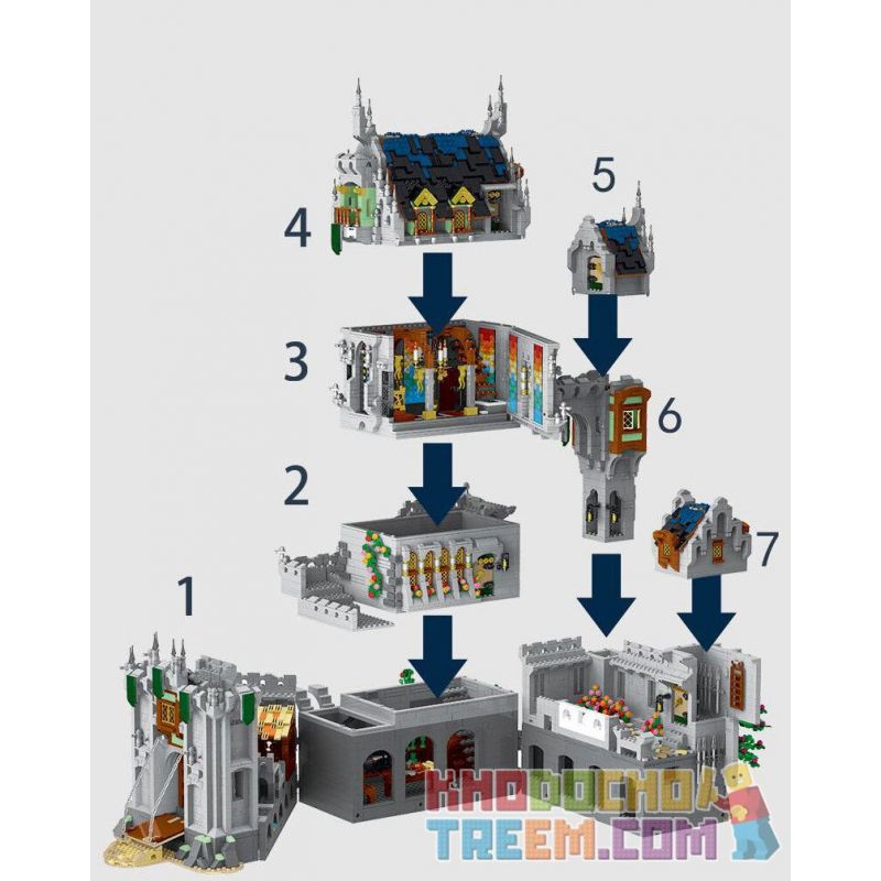 MorkModel 033010 Mork Model 033010 non  LÂU ĐÀI KHỔNG LỒ THỜI TRUNG CỔ bộ đồ chơi xếp lắp ráp ghép mô hình Medieval Castle Chiến Tranh Trung Cổ 8603 khối
