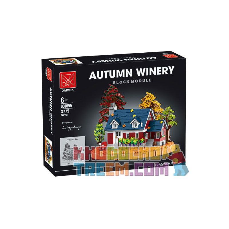 MorkModel 031055 Mork Model 031055 non  RƯỢU VANG bộ đồ chơi xếp lắp ráp ghép mô hình Creator AUTUMN WINERY Sáng Tạo 3775 khối