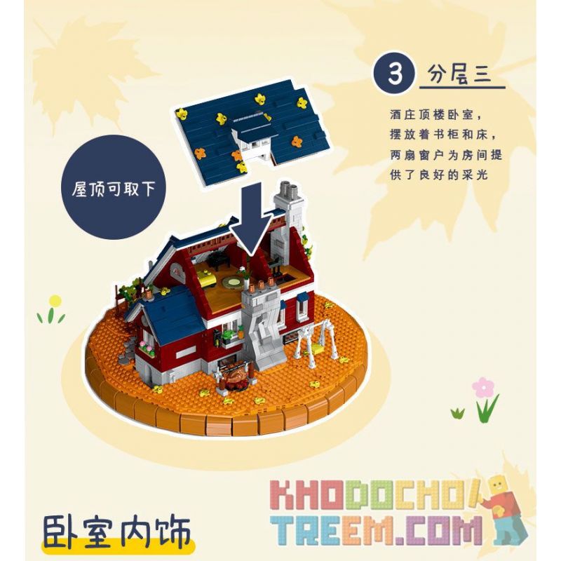 MorkModel 031055 Mork Model 031055 non  RƯỢU VANG bộ đồ chơi xếp lắp ráp ghép mô hình Creator AUTUMN WINERY Sáng Tạo 3775 khối