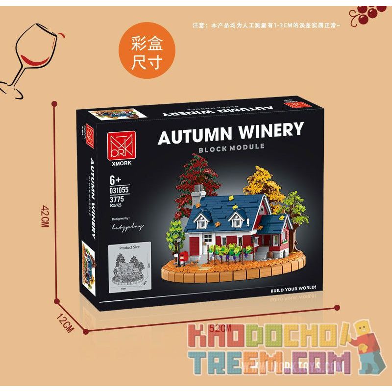 MorkModel 031055 Mork Model 031055 non  RƯỢU VANG bộ đồ chơi xếp lắp ráp ghép mô hình Creator AUTUMN WINERY Sáng Tạo 3775 khối