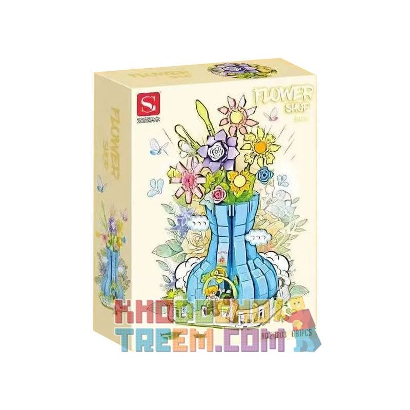 DOUBLE HEIGHT 20803 non  CỬA HÀNG HOA MÂY bộ đồ chơi xếp lắp ráp ghép mô hình FLOWER SHOP 681 khối