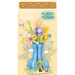 DOUBLE HEIGHT 20803 non  CỬA HÀNG HOA MÂY bộ đồ chơi xếp lắp ráp ghép mô hình FLOWER SHOP 681 khối