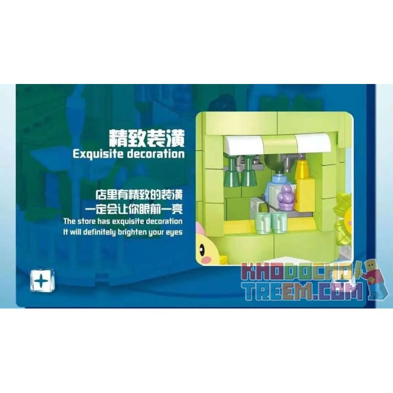 DOUBLE HEIGHT 20802 non  QUÁN NƯỚC GIẢI KHÁT BẠCH TUỘC bộ đồ chơi xếp lắp ráp ghép mô hình SQUIDWARD COLD DRINKS 687 khối