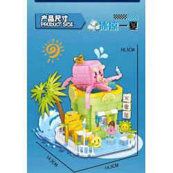 DOUBLE HEIGHT 20802 non  QUÁN NƯỚC GIẢI KHÁT BẠCH TUỘC bộ đồ chơi xếp lắp ráp ghép mô hình SQUIDWARD COLD DRINKS 687 khối
