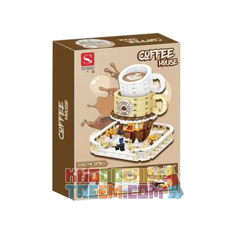 DOUBLE HEIGHT 20801 non  TIỆM CÀ PHÊ bộ đồ chơi xếp lắp ráp ghép mô hình COFFEE HOUSE 654 khối