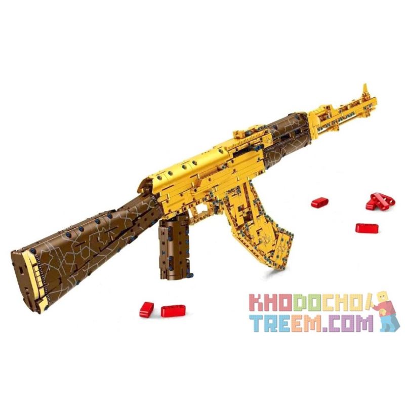 DK 2005 non Lego AK47 VÀNG bộ đồ chơi xếp lắp ráp ghép mô hình Military Army SHOOTING ELITE AK47 Quân Sự Bộ Đội 1548 khối