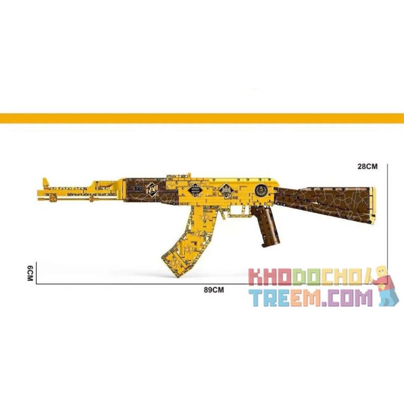 DK 2005 non  AK47 VÀNG bộ đồ chơi xếp lắp ráp ghép mô hình Military Army SHOOTING ELITE AK47 Quân Sự Bộ Đội 1548 khối