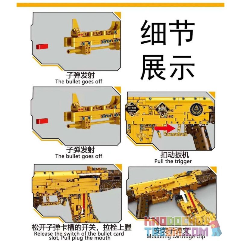 DK 2005 non  AK47 VÀNG bộ đồ chơi xếp lắp ráp ghép mô hình Military Army SHOOTING ELITE AK47 Quân Sự Bộ Đội 1548 khối