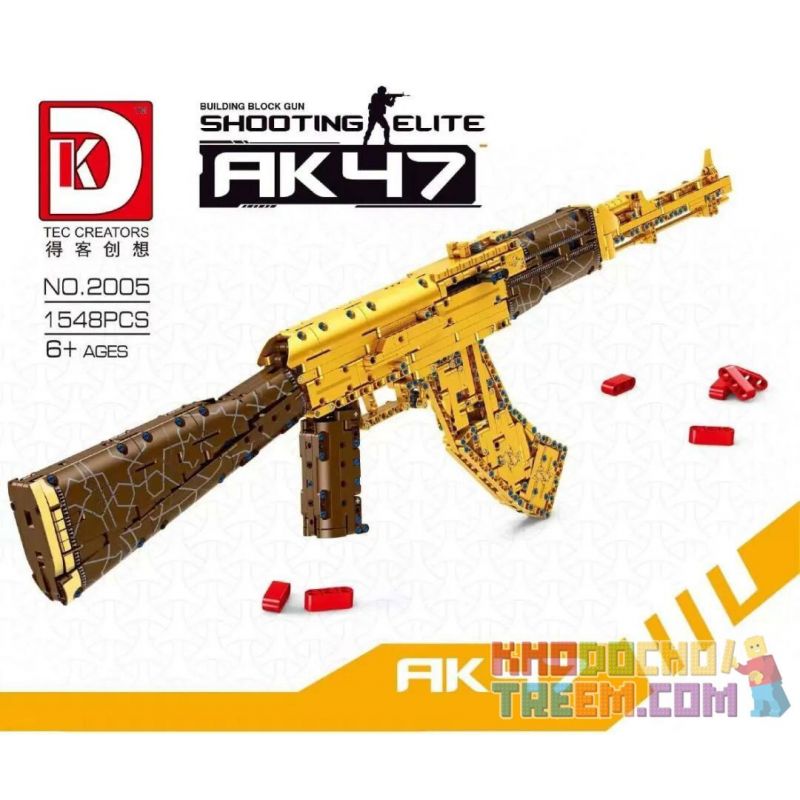 DK 2005 non  AK47 VÀNG bộ đồ chơi xếp lắp ráp ghép mô hình Military Army SHOOTING ELITE AK47 Quân Sự Bộ Đội 1548 khối