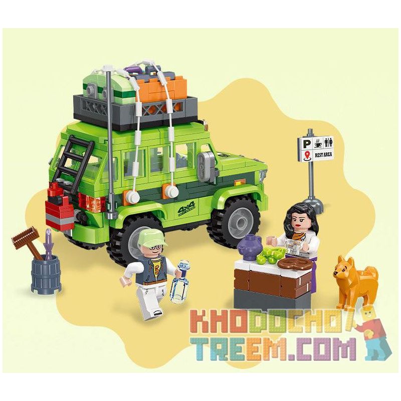 JIESTAR 59215 non  NGOÀI TRỜI BUỔI HÒA NHẠC bộ đồ chơi xếp lắp ráp ghép mô hình City Thành Phố 379 khối