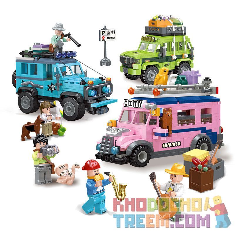 JIESTAR 59214 non  NGOÀI TRỜI ĐI CHƠI bộ đồ chơi xếp lắp ráp ghép mô hình City Thành Phố 353 khối