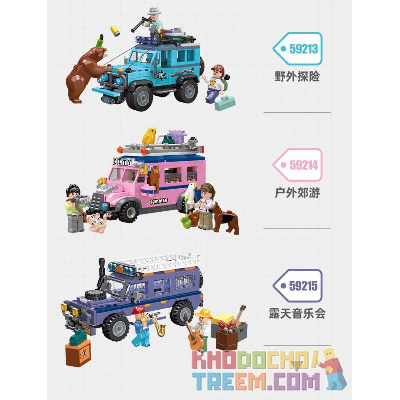 JIESTAR 59214 non  NGOÀI TRỜI ĐI CHƠI bộ đồ chơi xếp lắp ráp ghép mô hình City Thành Phố 353 khối