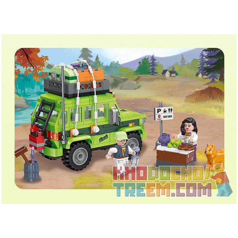 JIESTAR 59214 non  NGOÀI TRỜI ĐI CHƠI bộ đồ chơi xếp lắp ráp ghép mô hình City Thành Phố 353 khối