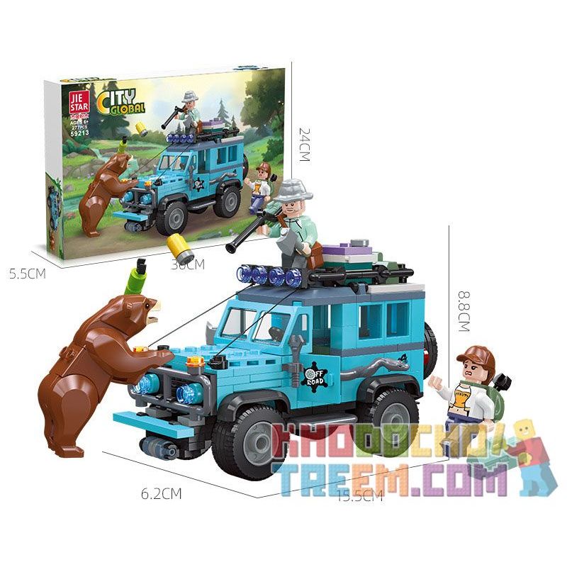 JIESTAR 59213 non Lego NGOÀI TRỜI CUỘC PHIÊU LƯU HOANG DÃ bộ đồ chơi xếp lắp ráp ghép mô hình City Thành Phố 277 khối