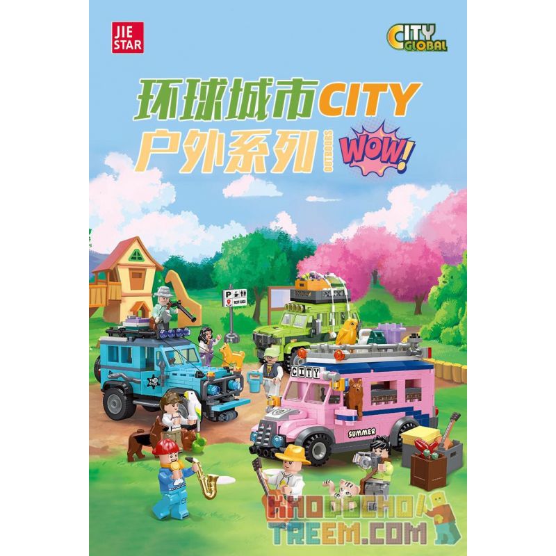 JIESTAR 59213 non  NGOÀI TRỜI CUỘC PHIÊU LƯU HOANG DÃ bộ đồ chơi xếp lắp ráp ghép mô hình City Thành Phố 277 khối