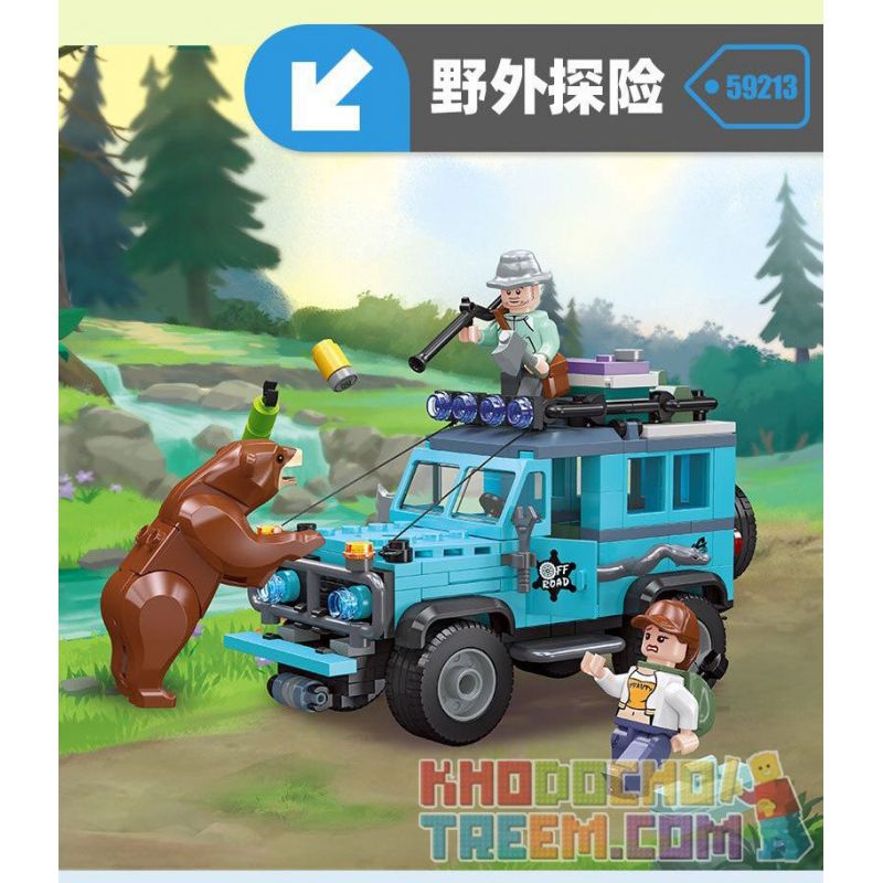 JIESTAR 59213 non  NGOÀI TRỜI CUỘC PHIÊU LƯU HOANG DÃ bộ đồ chơi xếp lắp ráp ghép mô hình City Thành Phố 277 khối