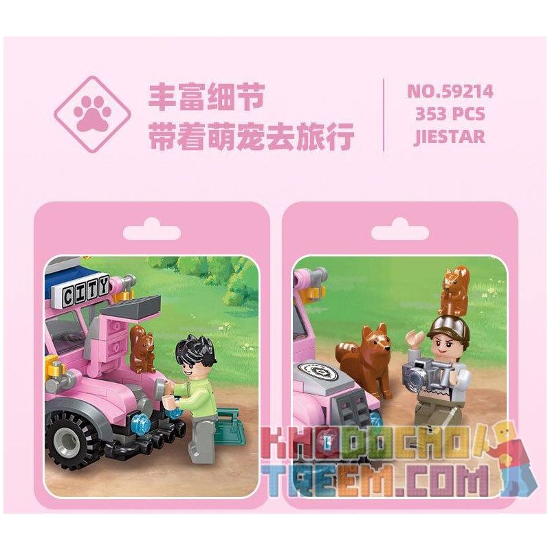 JIESTAR 59213 non  NGOÀI TRỜI CUỘC PHIÊU LƯU HOANG DÃ bộ đồ chơi xếp lắp ráp ghép mô hình City Thành Phố 277 khối