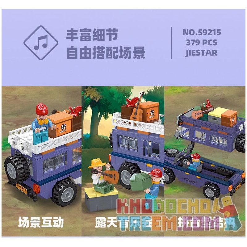 JIESTAR 59212 non  NGOÀI TRỜI CẮM TRẠI VÀ RVING bộ đồ chơi xếp lắp ráp ghép mô hình City Thành Phố 297 khối