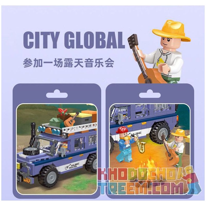 JIESTAR 59212 non  NGOÀI TRỜI CẮM TRẠI VÀ RVING bộ đồ chơi xếp lắp ráp ghép mô hình City Thành Phố 297 khối