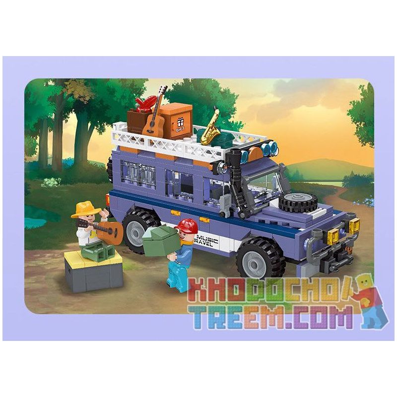 JIESTAR 59212 non  NGOÀI TRỜI CẮM TRẠI VÀ RVING bộ đồ chơi xếp lắp ráp ghép mô hình City Thành Phố 297 khối