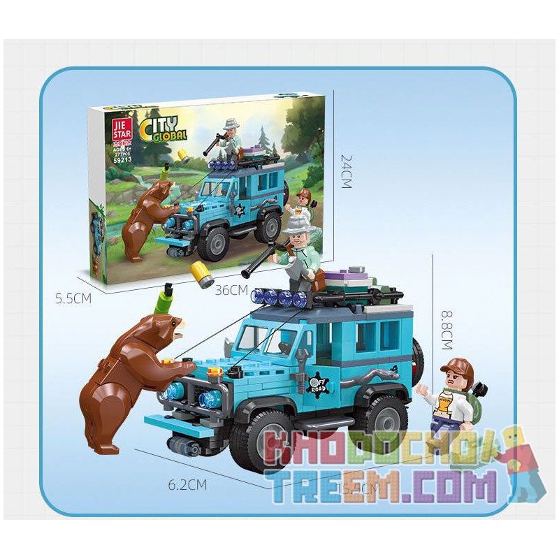 JIESTAR 59212 non  NGOÀI TRỜI CẮM TRẠI VÀ RVING bộ đồ chơi xếp lắp ráp ghép mô hình City Thành Phố 297 khối