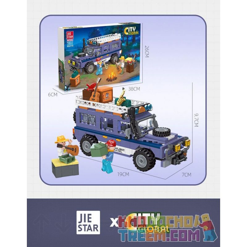 JIESTAR 59212 non  NGOÀI TRỜI CẮM TRẠI VÀ RVING bộ đồ chơi xếp lắp ráp ghép mô hình City Thành Phố 297 khối