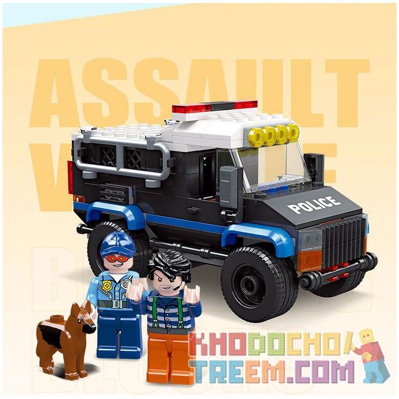 JIESTAR 54113 non  THÀNH PHỐ TOÀN CẦU XE CHỐNG CHÁY NỔ bộ đồ chơi xếp lắp ráp ghép mô hình City RIOT TRUCK 200 khối