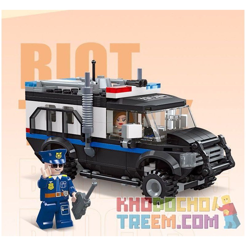 JIESTAR 54113 non  THÀNH PHỐ TOÀN CẦU XE CHỐNG CHÁY NỔ bộ đồ chơi xếp lắp ráp ghép mô hình City RIOT TRUCK 200 khối