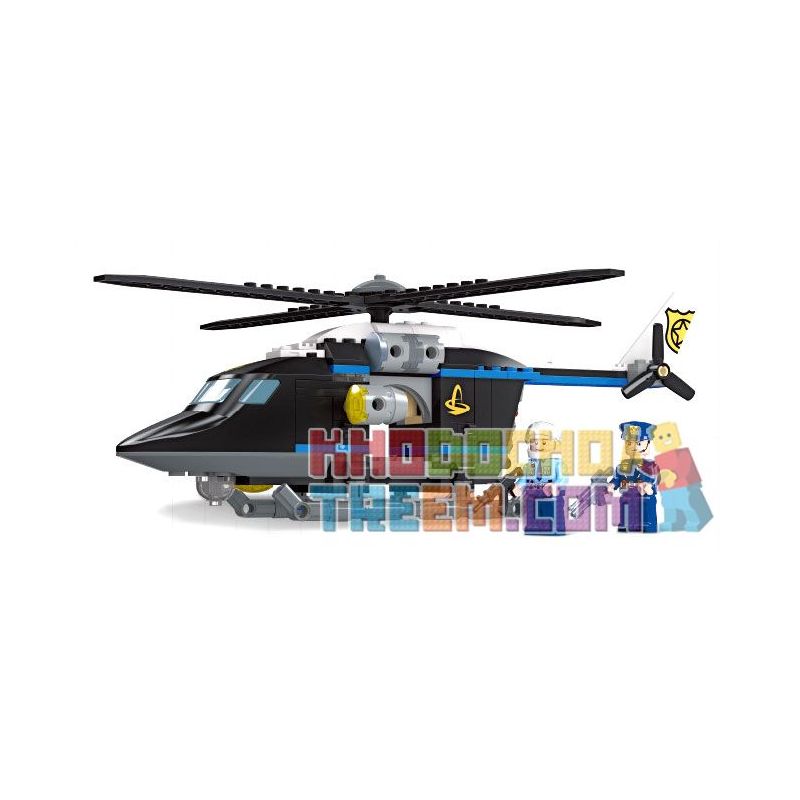 JIESTAR 54111 non Lego THÀNH PHỐ TOÀN CẦU TRỰC THĂNG SWAT bộ đồ chơi xếp lắp ráp ghép mô hình City POLICE HELICOPTER 194 khối