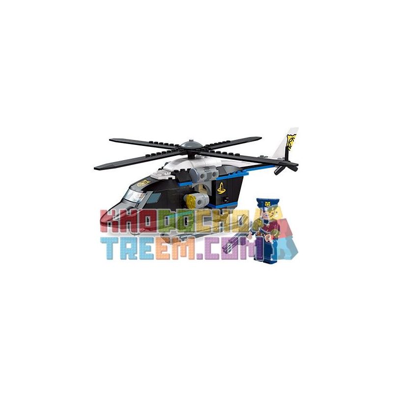 JIESTAR 54111 non  THÀNH PHỐ TOÀN CẦU TRỰC THĂNG SWAT bộ đồ chơi xếp lắp ráp ghép mô hình City POLICE HELICOPTER 194 khối