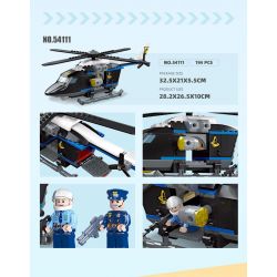 JIESTAR 54111 non  THÀNH PHỐ TOÀN CẦU TRỰC THĂNG SWAT bộ đồ chơi xếp lắp ráp ghép mô hình City POLICE HELICOPTER 194 khối