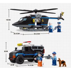JIESTAR 54111 non  THÀNH PHỐ TOÀN CẦU TRỰC THĂNG SWAT bộ đồ chơi xếp lắp ráp ghép mô hình City POLICE HELICOPTER 194 khối