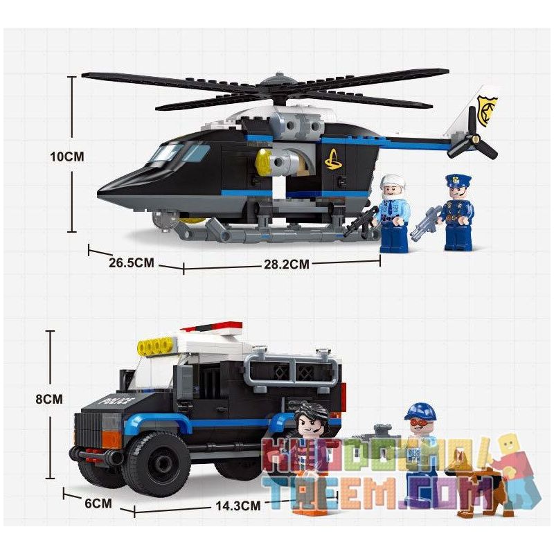 JIESTAR 54111 non  THÀNH PHỐ TOÀN CẦU TRỰC THĂNG SWAT bộ đồ chơi xếp lắp ráp ghép mô hình City POLICE HELICOPTER 194 khối