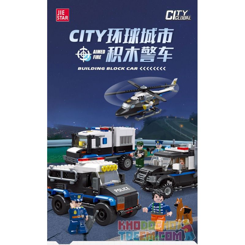 JIESTAR 54110 non  THÀNH PHỐ TOÀN CẦU XE HỘ TỐNG bộ đồ chơi xếp lắp ráp ghép mô hình City ESCORT VEHICLE 204 khối