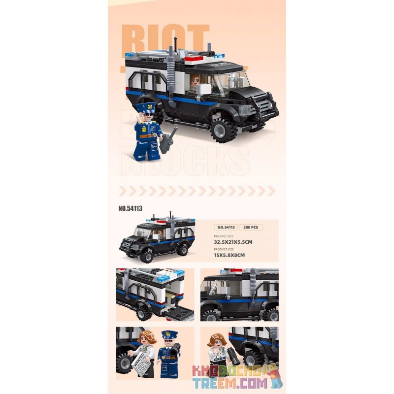 JIESTAR 54110 non  THÀNH PHỐ TOÀN CẦU XE HỘ TỐNG bộ đồ chơi xếp lắp ráp ghép mô hình City ESCORT VEHICLE 204 khối