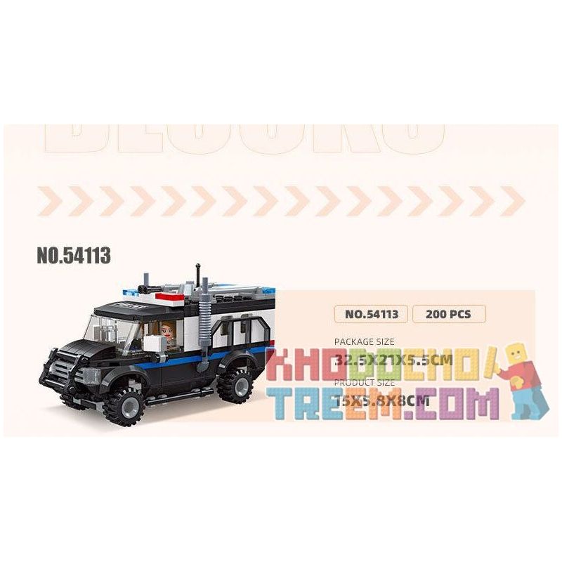 JIESTAR 54110 non  THÀNH PHỐ TOÀN CẦU XE HỘ TỐNG bộ đồ chơi xếp lắp ráp ghép mô hình City ESCORT VEHICLE 204 khối