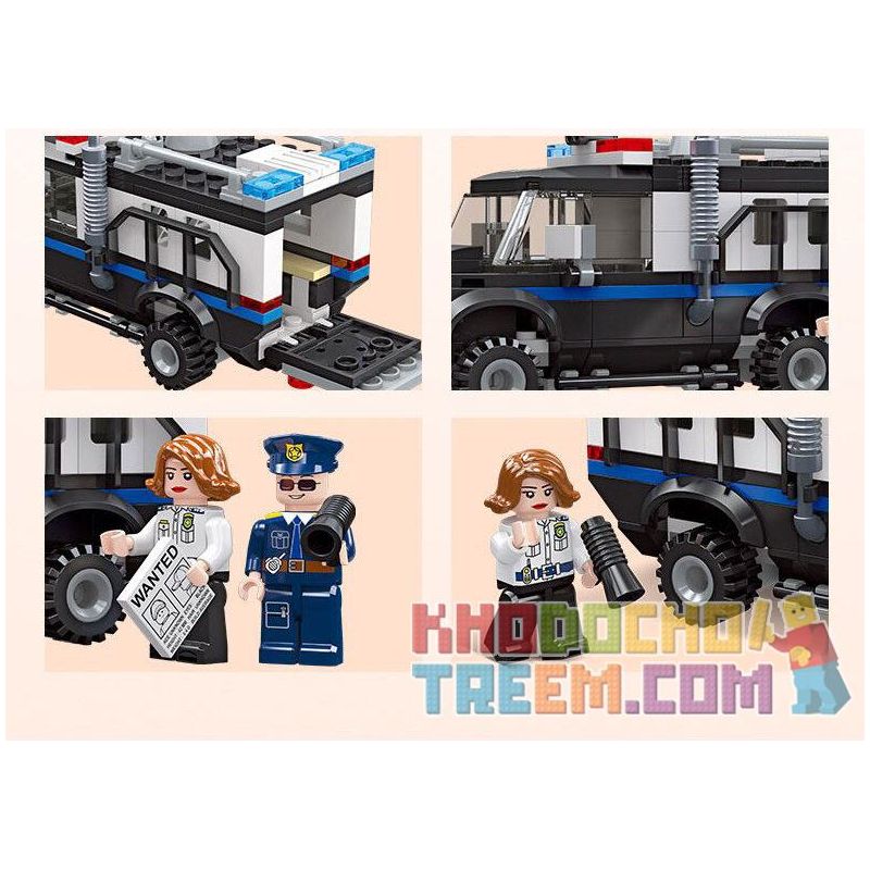 JIESTAR 54110 non  THÀNH PHỐ TOÀN CẦU XE HỘ TỐNG bộ đồ chơi xếp lắp ráp ghép mô hình City ESCORT VEHICLE 204 khối