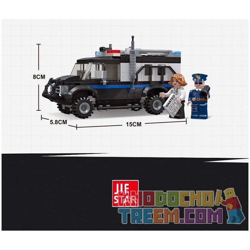 JIESTAR 54110 non  THÀNH PHỐ TOÀN CẦU XE HỘ TỐNG bộ đồ chơi xếp lắp ráp ghép mô hình City ESCORT VEHICLE 204 khối