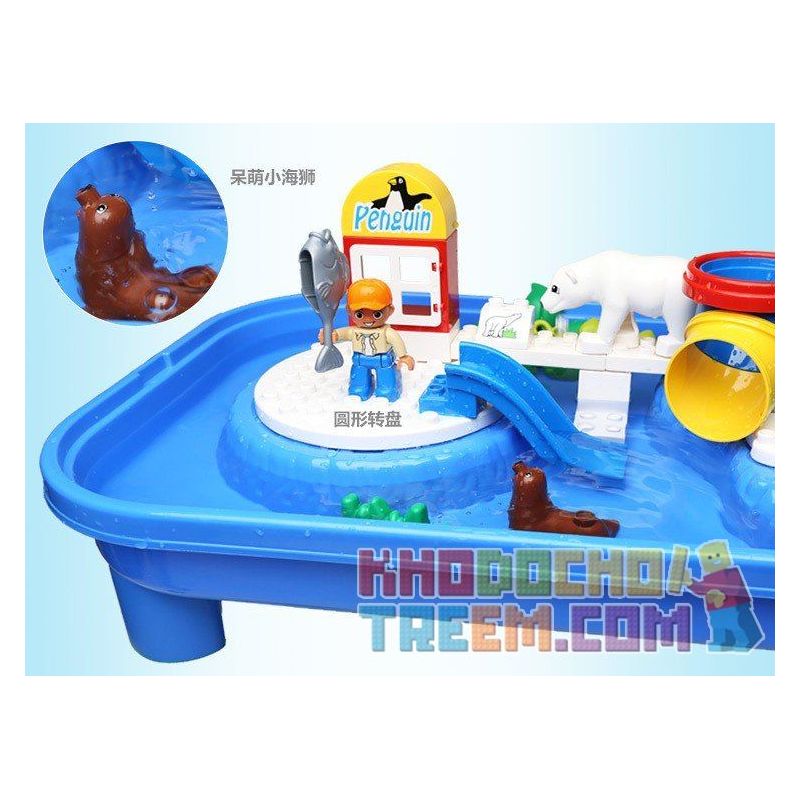 HYSTOYS HONGYUANSHENG AOLEDUOTOYS HG-1475 1475 HG1475 Xếp hình kiểu    Polar Zoo Vườn Thú Bắc Cực Lớn Có Bàn 40 khối