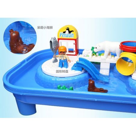 HYSTOYS HONGYUANSHENG AOLEDUOTOYS HG-1475 1475 HG1475 Xếp hình kiểu    Polar Zoo Vườn Thú Bắc Cực Lớn Có Bàn 40 khối