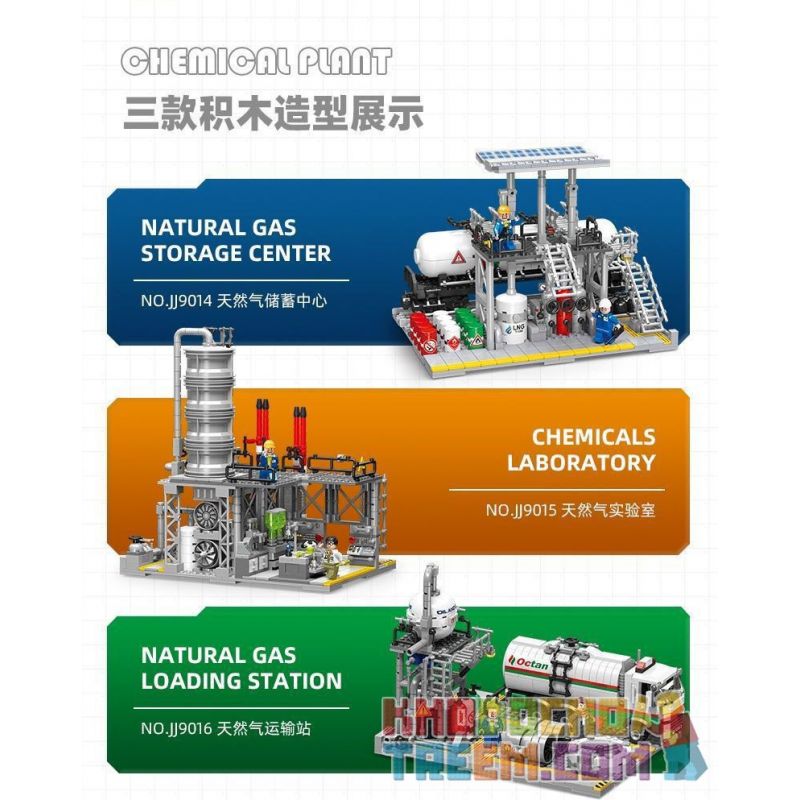 JIESTAR JJ9016 9016 non  NHÀ MÁY HÓA CHẤT TRẠM VẬN CHUYỂN KHÍ TỰ NHIÊN bộ đồ chơi xếp lắp ráp ghép mô hình City CHEMICAL PLANT LOADING STATION Thành Phố 721 khối