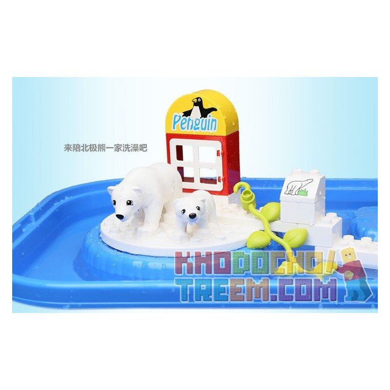 HYSTOYS HONGYUANSHENG AOLEDUOTOYS HG-1475 1475 HG1475 Xếp hình kiểu    Polar Zoo Vườn Thú Bắc Cực Lớn Có Bàn 40 khối