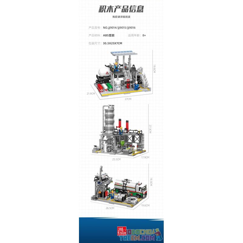 JIESTAR JJ9016 9016 non  NHÀ MÁY HÓA CHẤT TRẠM VẬN CHUYỂN KHÍ TỰ NHIÊN bộ đồ chơi xếp lắp ráp ghép mô hình City CHEMICAL PLANT LOADING STATION Thành Phố 721 khối