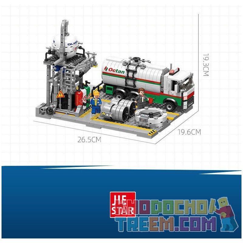 JIESTAR JJ9016 9016 non  NHÀ MÁY HÓA CHẤT TRẠM VẬN CHUYỂN KHÍ TỰ NHIÊN bộ đồ chơi xếp lắp ráp ghép mô hình City CHEMICAL PLANT LOADING STATION Thành Phố 721 khối