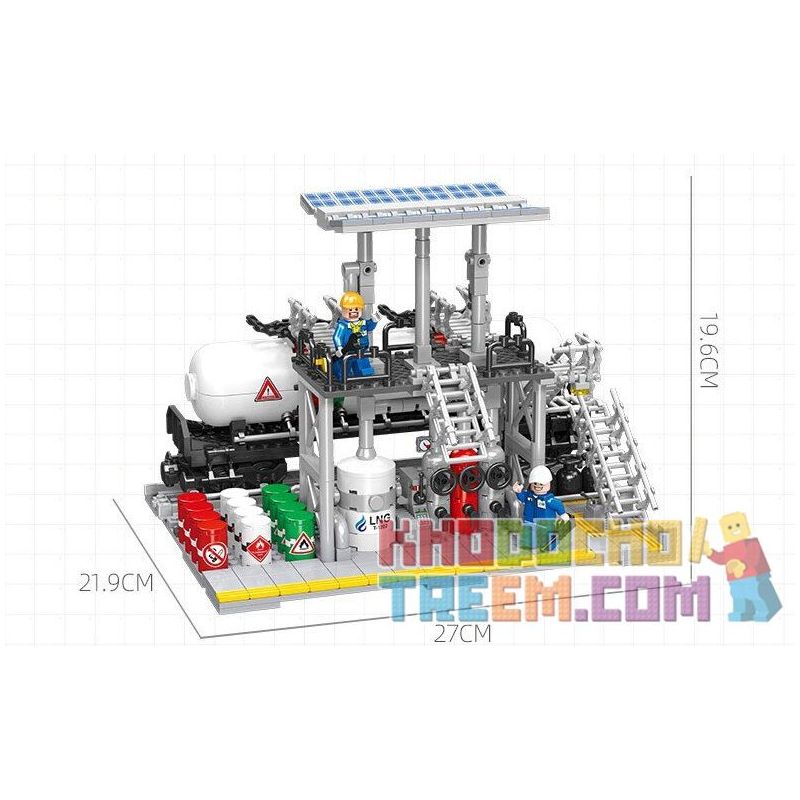 JIESTAR JJ9016 9016 non  NHÀ MÁY HÓA CHẤT TRẠM VẬN CHUYỂN KHÍ TỰ NHIÊN bộ đồ chơi xếp lắp ráp ghép mô hình City CHEMICAL PLANT LOADING STATION Thành Phố 721 khối