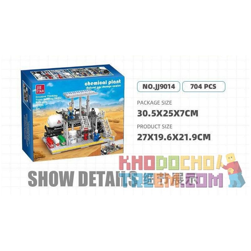 JIESTAR JJ9015 9015 non  NHÀ MÁY HÓA CHẤT PHÒNG THÍ NGHIỆM KHÍ ĐỐT TỰ NHIÊN bộ đồ chơi xếp lắp ráp ghép mô hình City CHEMICAL PLANT CHEMICALS LABORATORY Thành Phố 717 khối