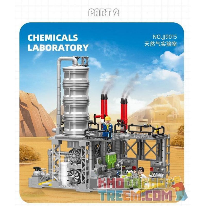 JIESTAR JJ9015 9015 non  NHÀ MÁY HÓA CHẤT PHÒNG THÍ NGHIỆM KHÍ ĐỐT TỰ NHIÊN bộ đồ chơi xếp lắp ráp ghép mô hình City CHEMICAL PLANT CHEMICALS LABORATORY Thành Phố 717 khối
